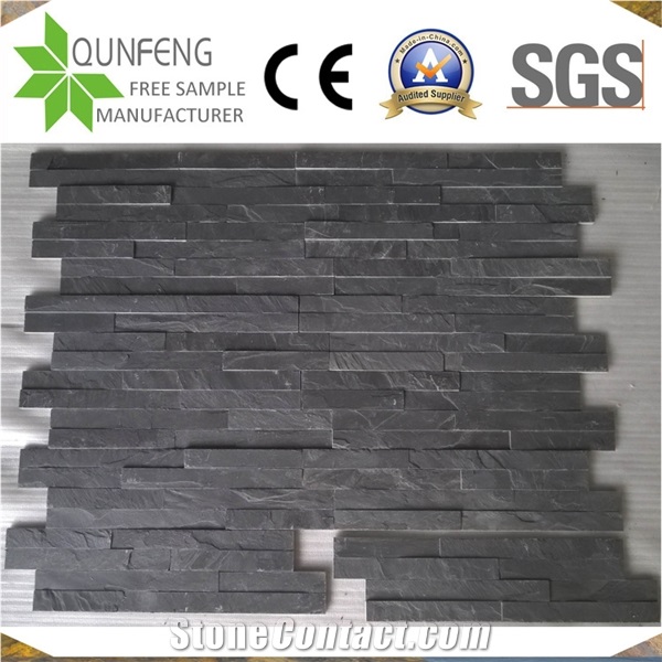 China Black Z Slate Ledgestone Wall Panel