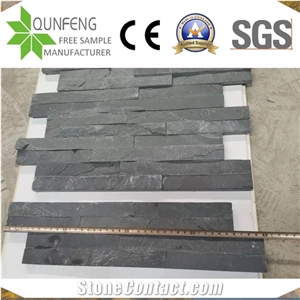 China Black Z Slate Ledgestone Wall Panel