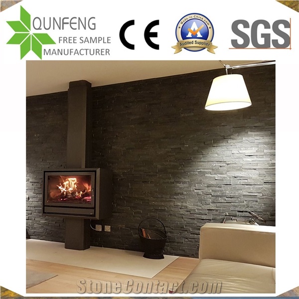 China Black Z Slate Ledgestone Wall Panel