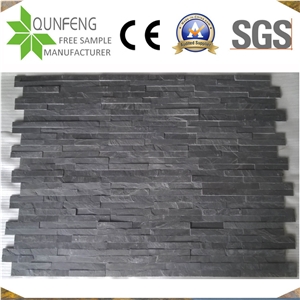 Jiangxi Black Veneer Z Cladding Slate Stacked Stone Wall