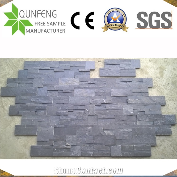 Piedra Natural Black Slate Split Culture Slate Wall Stone Tiles