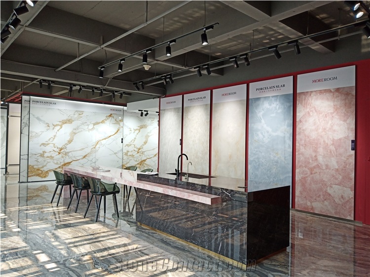 China Classical Red Pattern Sintered Stone Interior Wall Decoration Stone
