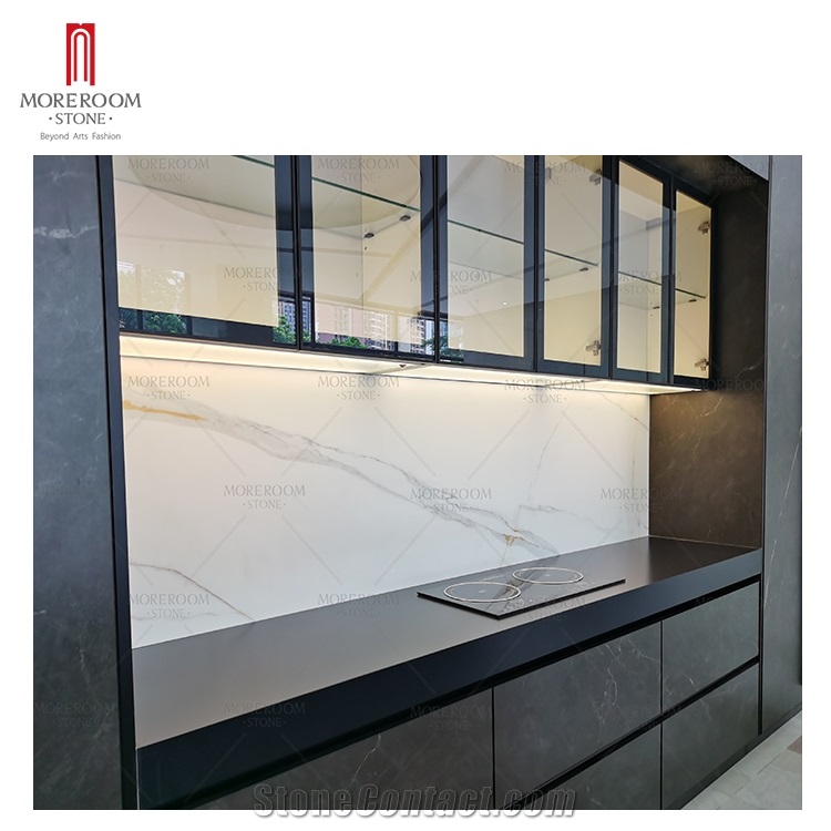 Dark Grey Sintered Stone For Kitchen Cabinet Door
