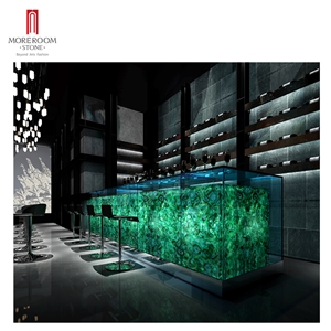 Green Semiprecious Stone For LED Restaurant Bar