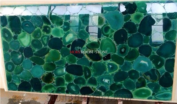 Green Semiprecious Stone For LED Restaurant Bar