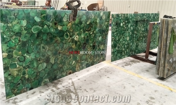 Green Semiprecious Stone For LED Restaurant Bar