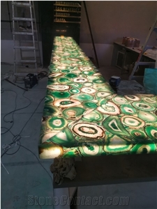 Green Semiprecious Stone For LED Restaurant Bar