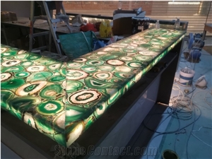 Green Semiprecious Stone For LED Restaurant Bar