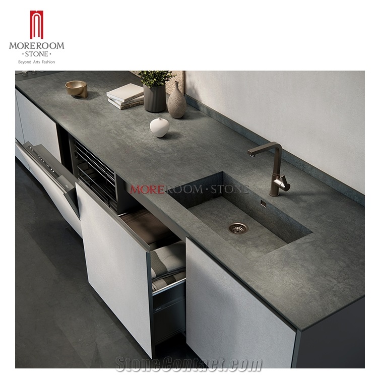 Grey Marble Look Big Size Sintered Stone Slab Countertops