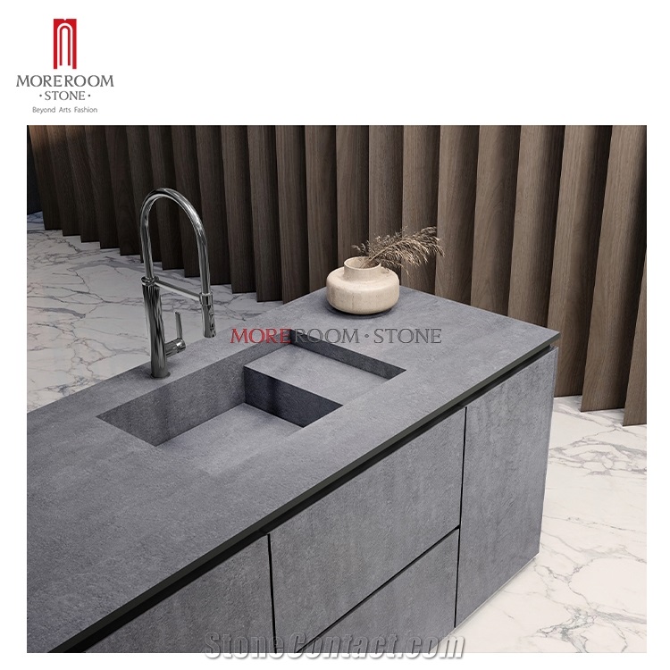 Grey Marble Look Porcelain Kitchen  Countertop Slab