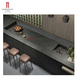 Grey Marble Look Porcelain Kitchen  Countertop Slab