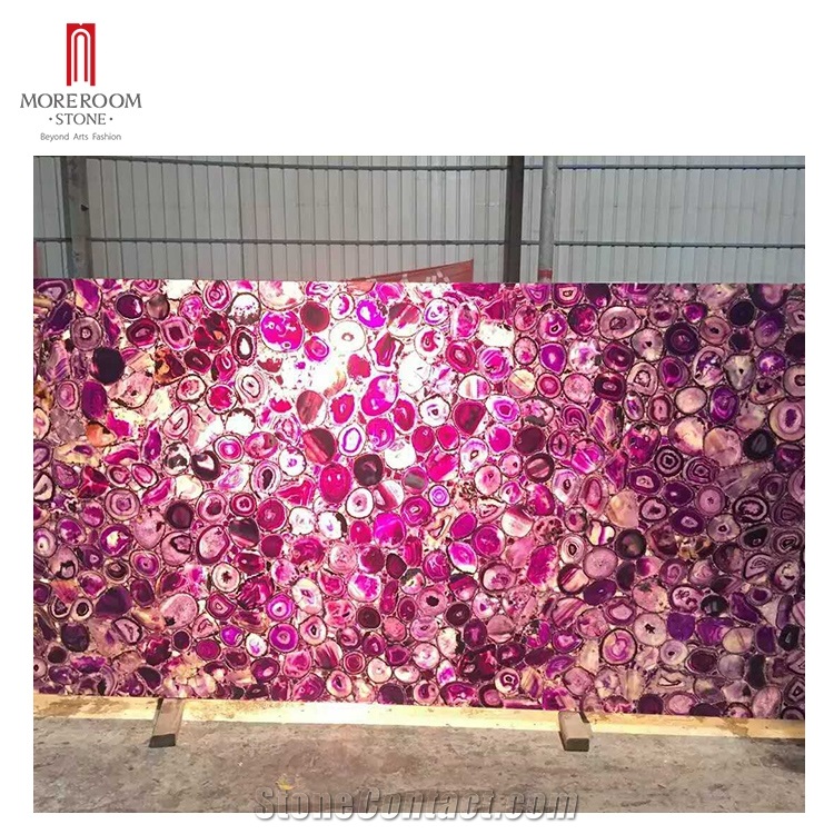 Pink Agate Semiprecious Stone Gemstone Slabs