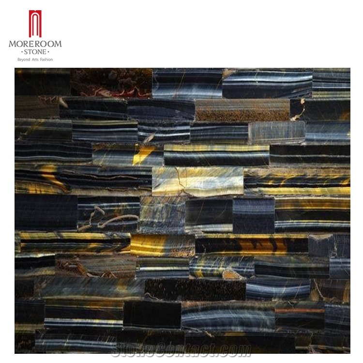 Semi Precious Gemstone Slab Blue Tiger Eye For Wall