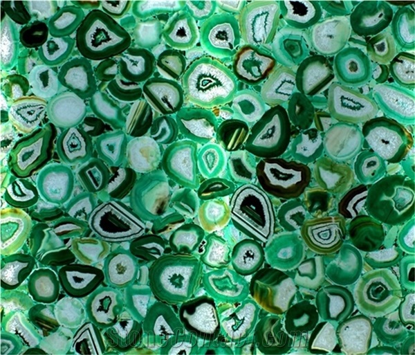 Translucent Stone Green Backlit Crystal