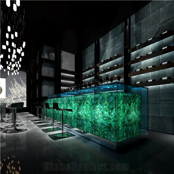 Translucent Stone Green Backlit Crystal