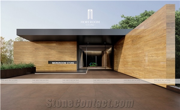 White Wood Grain Exterior Wall Tiles Sintered Stone