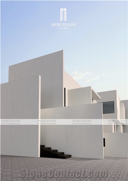 White Wood Grain Exterior Wall Tiles Sintered Stone