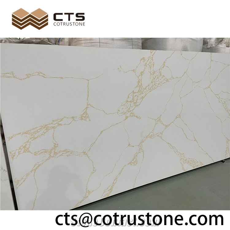 Fancy Calacatta Gold White Artificial Quartz