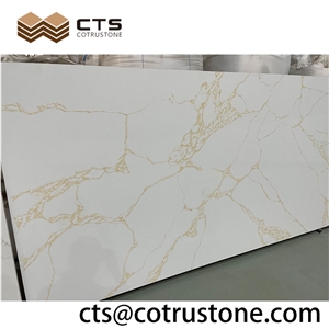 Fancy Calacatta Gold White Artificial Quartz
