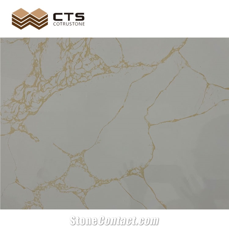 Fancy Calacatta Gold White Artificial Quartz