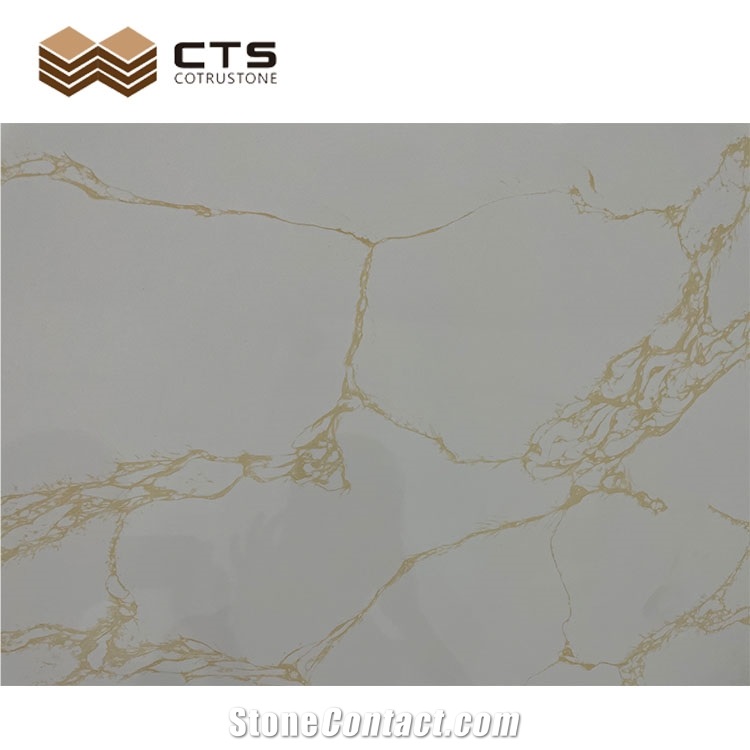 Fancy Calacatta Gold White Artificial Quartz