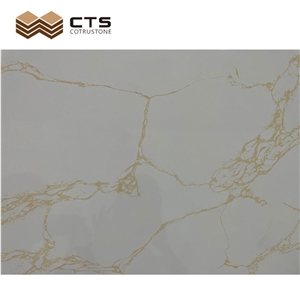 Fancy Calacatta Gold White Artificial Quartz