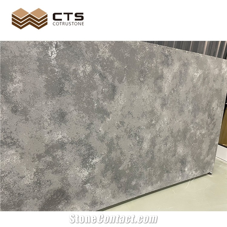 Fancy Grey Veins Quartz Factory Supply Flooring
