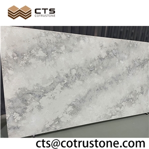 Super White Veins Artificial Quartz Slabs Tile Fancy Stone