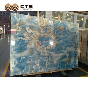 Custom Natural Blue Onyx Slabs