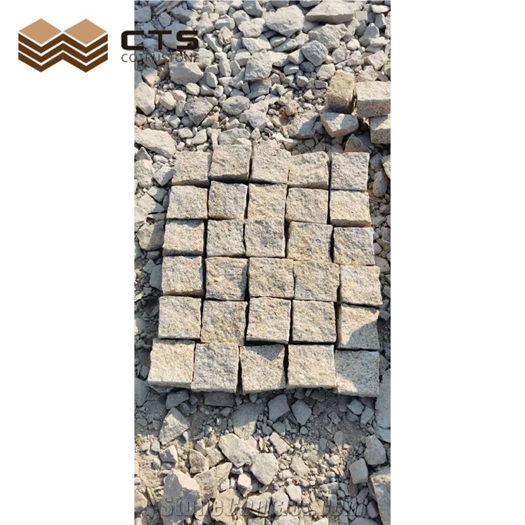 G682 China Popular Cheap Paving Stone Granite Cube Yellow