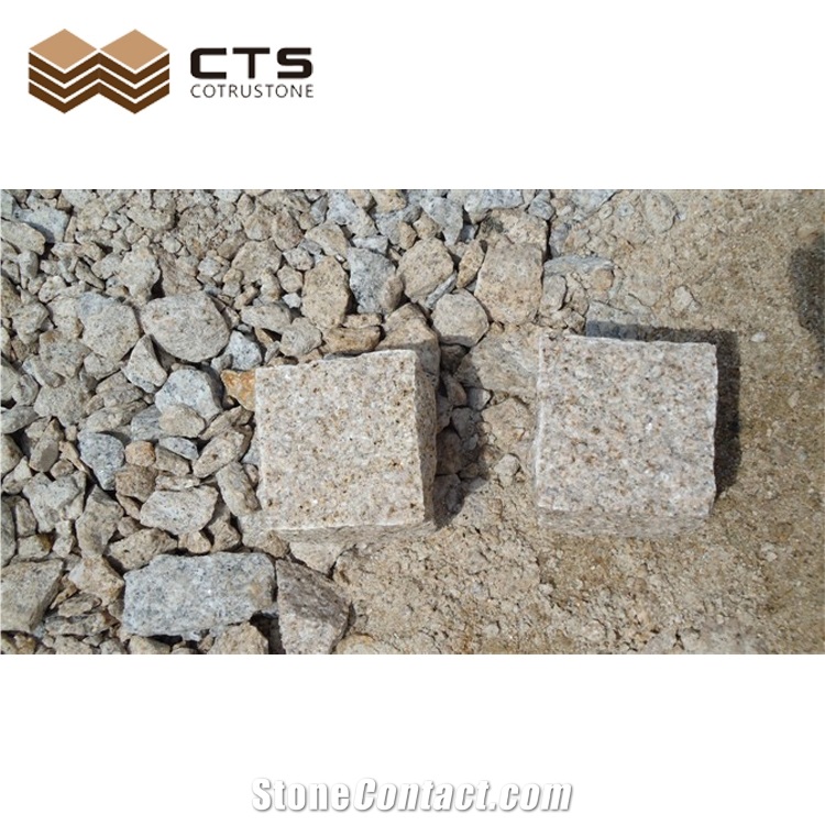 G682 China Popular Cheap Paving Stone Granite Cube Yellow