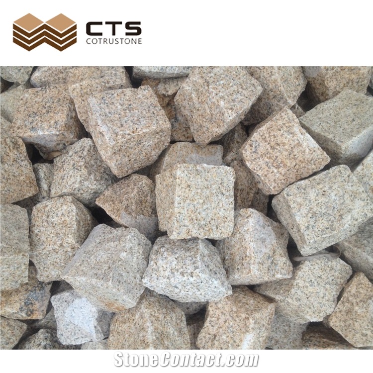 G682 China Popular Cheap Paving Stone Granite Cube Yellow