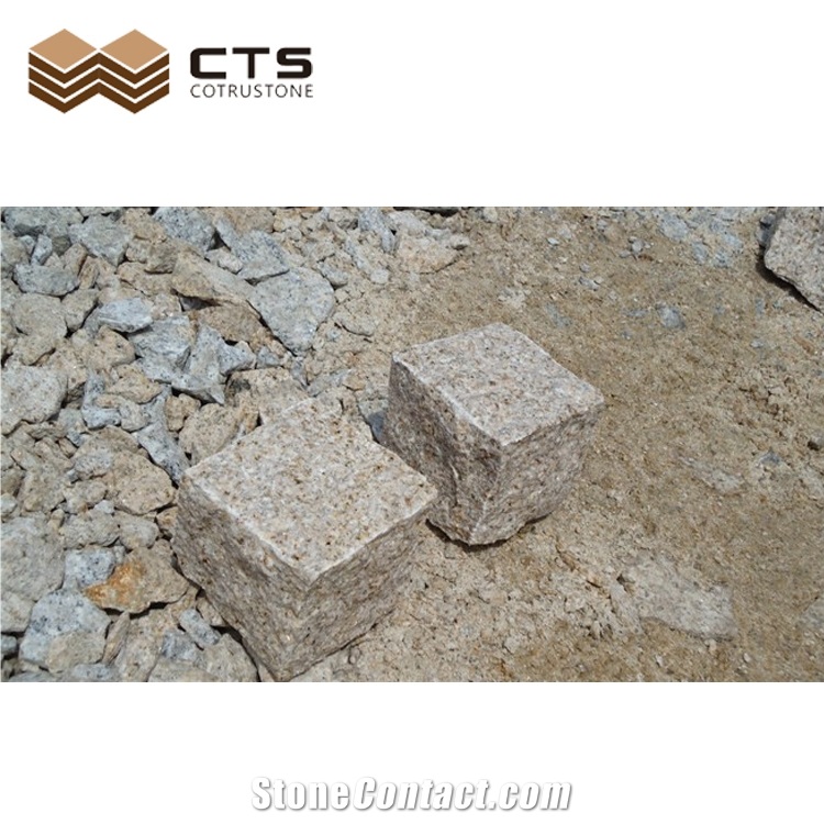 G682 China Popular Cheap Paving Stone Granite Cube Yellow