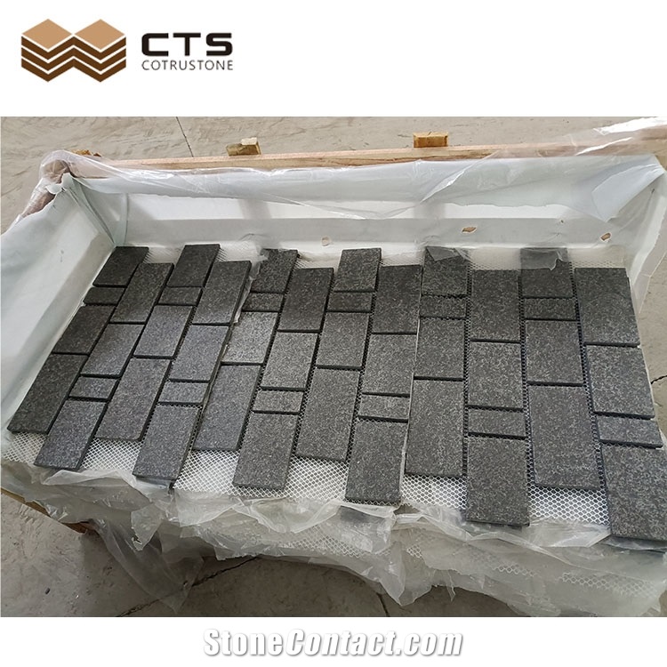 G684 Dark Grey Granite Cube Stone For Paver Floor