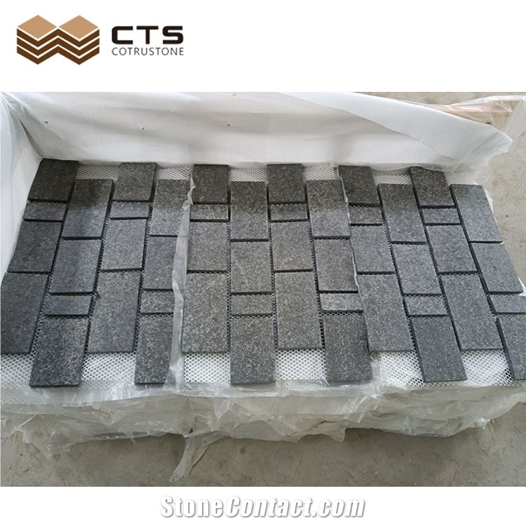 G684 Dark Grey Granite Cube Stone For Paver Floor