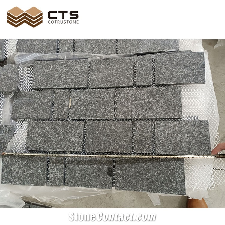 G684 Dark Grey Granite Cube Stone For Paver Floor