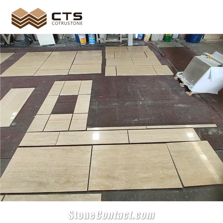 Good Price Turkey Cream Travertine French Pattern Tiles