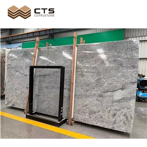 Slabs Polished Flooring Indoor Ocean Gray Fossil Limestone