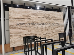 Bookmatched Brown Traonyx Jade Travertine Slabs