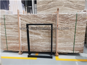 Bookmatched Brown Traonyx Jade Travertine Slabs