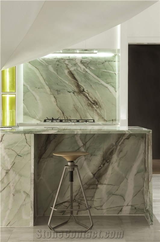Green Luxury Stone Cristallo Tiffany Quartzite Wall
