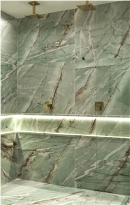 Green Luxury Stone Cristallo Tiffany Quartzite Wall