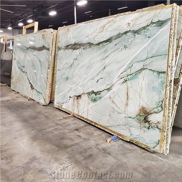 Green Luxury Stone Cristallo Tiffany Quartzite Wall