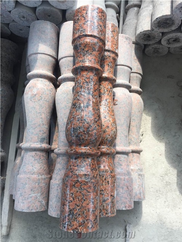 China Red Granite G562 Red Granite Stair Balustrades, Railings
