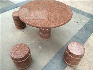 Top Maple Red Granite G562 Stone Garden Table