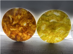Translucent Agate Sheet Round Alabaster Table Top