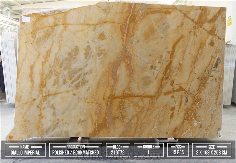 Giallo Imperial Marble Slabs, Tiles
