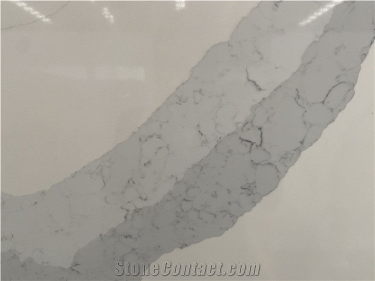 Artificial Stone Calacatta Grey Quartz With Blue Veins