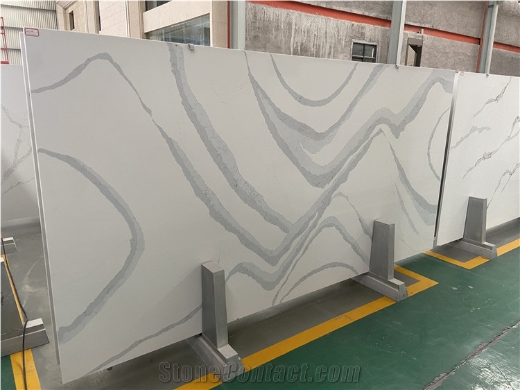 Solid Surface Slabs With Blue Grey Mountain Veins