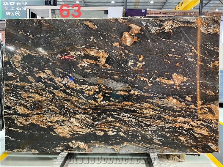 Exotic Granite Tiles With Golden Vein For Commercial Project